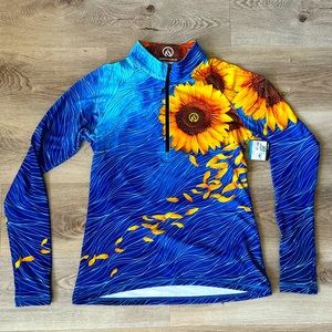 INKNBURN WOMEN'S SUNFLOWER 1/4 ZIP PULLOVER NWT SIZE MEDIUM